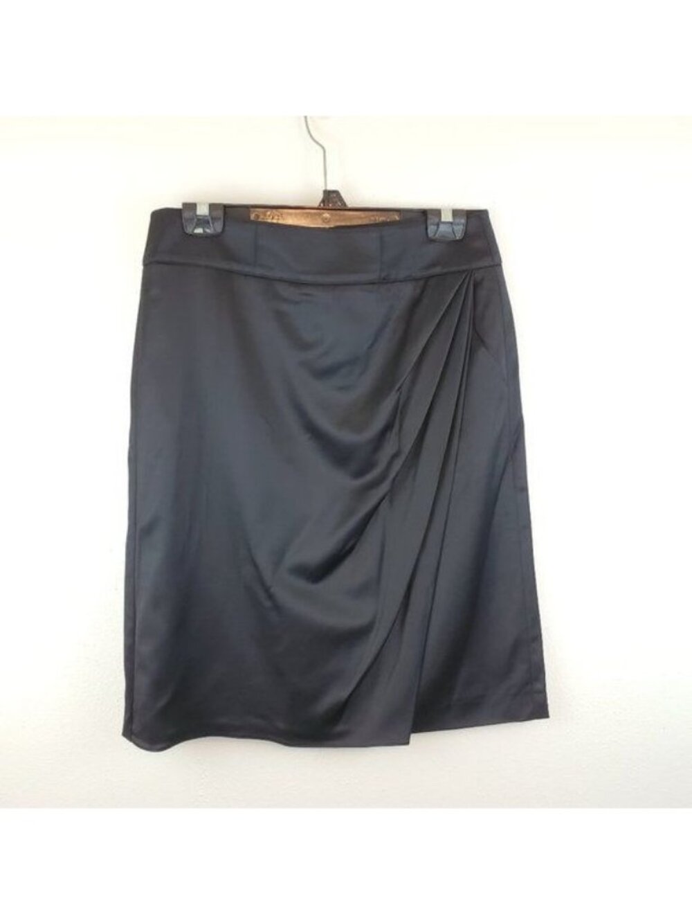 Armani Collezioni faux wrap black career skirt
